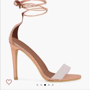 PLT rose gold clear strap heel